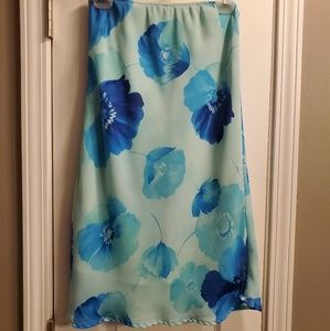 Blue floral flowy skirt